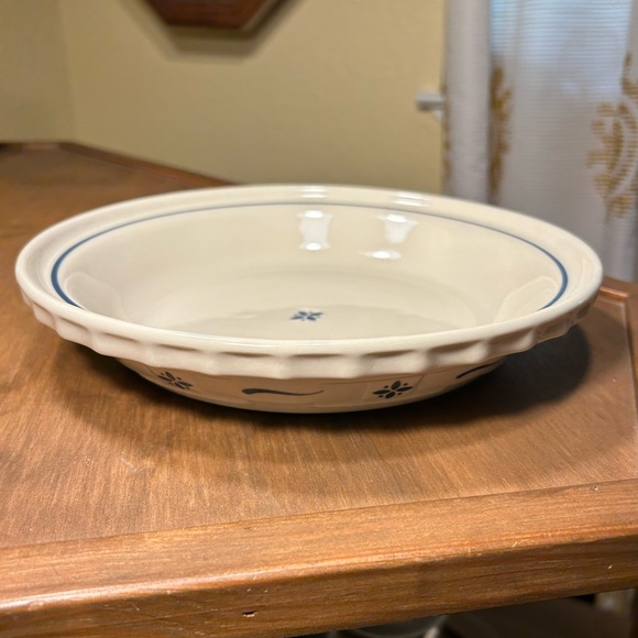 Longaberger Woven Traditions Farmhouse Blue Pie Plate 10" Vintage 1991 USA - Picture 1 of 6